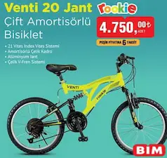 ROOKİE VENTİ 20 JANT ÇİFT AMORTİSÖRLÜ BİSİKLET ROOKİE VENTİ 20 JANT ÇİFT AMORTİSÖRLÜ BİSİKLET